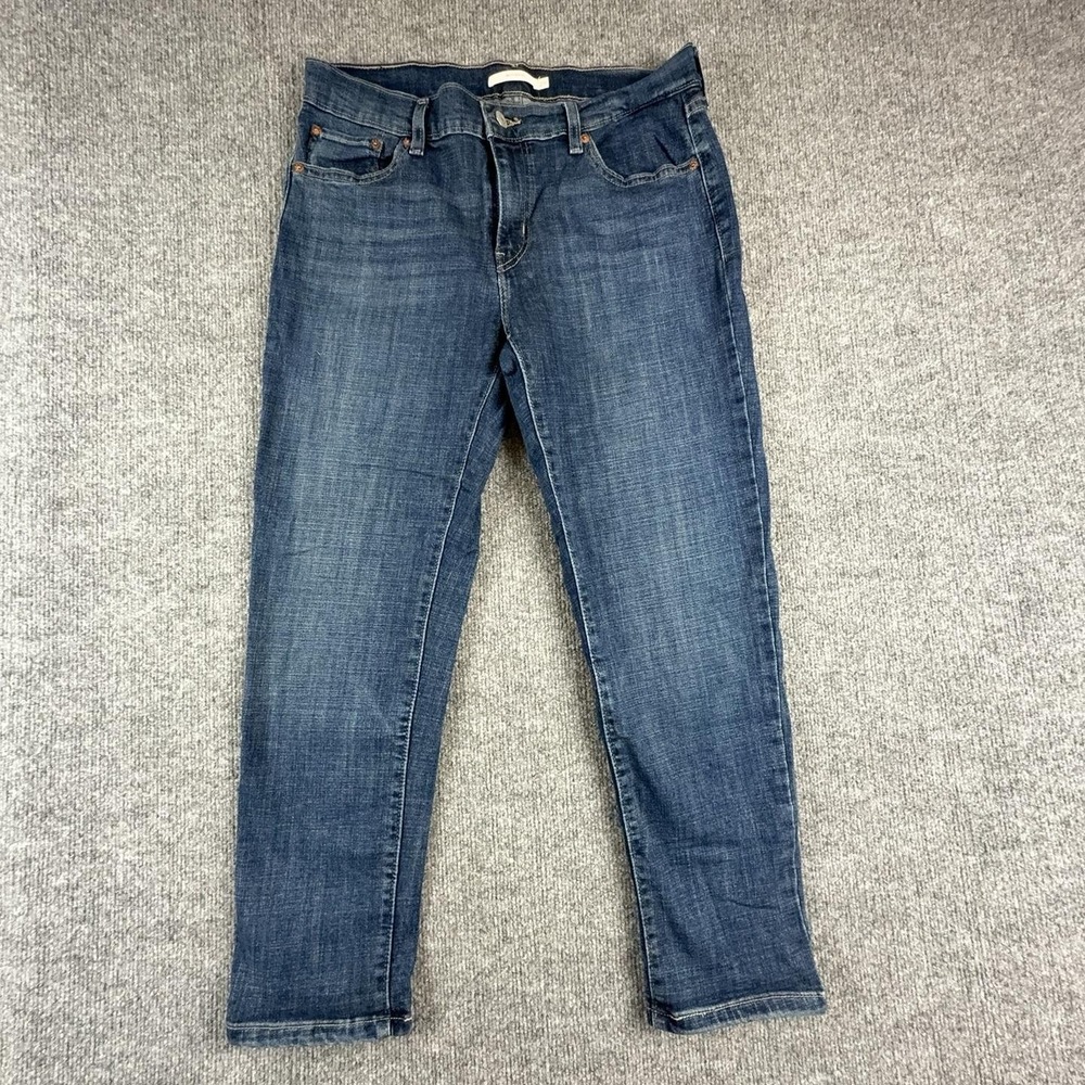 Levi's Boyfriend Jeans Womens 29 Medium Wash Blue Mid Rise Relaxed Stretch Denim